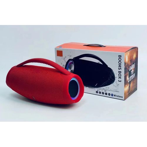100W haute puissance BoomBox 3 extérieur Portable musique dieu 3ème génération sans fil Bluetooth haut-parleur Ultra bas basse Bluetooth haut-parleur-Rouge
