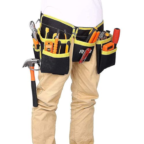 Ceinture à outils avec 11 poches, pochette à outils, tissu Oxford imperméable, avec sangles réglables, pour électriciens et constructeurs