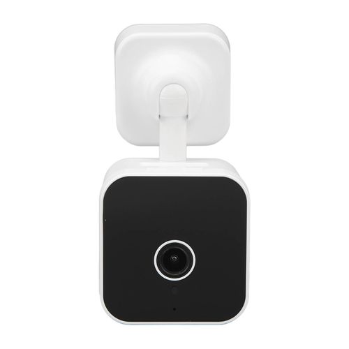 Camera de securite avec horloge, vue a 360 degres, prise Wi-Fi, detection de mouvement, vision nocturne, audio bidirectionnel, 110-220 V, blanc, prise americaine