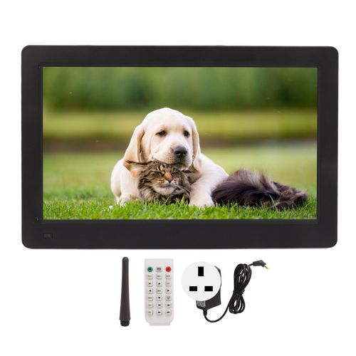 Cadre photo numerique 11,6 pouces, interface multimedia HD haute definition, cadre photo pour photos, 100-240 V, noir, prise britannique 100-240 V