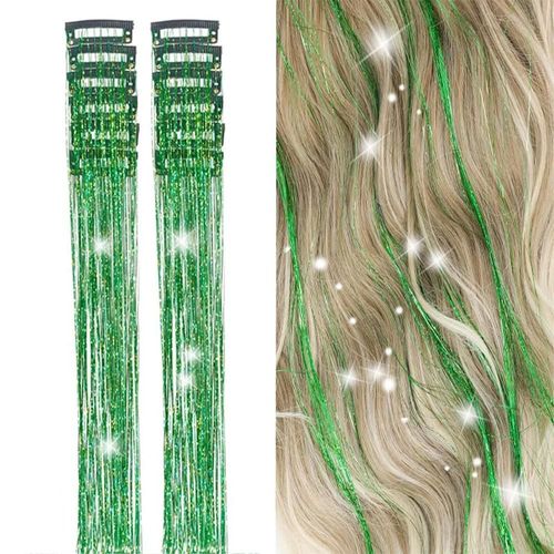 Lot De 6 Barrettes À Cheveux Synthétiques Pailletées De 59 Cm, Résistantes À La Chaleur, Brillantes Et Scintillantes, Idéales Pour Les Cheveux De Fée