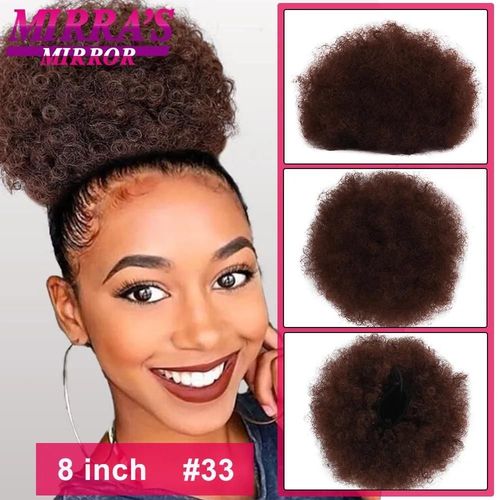 Chignon Bouclé Et Décoiffé Pour Femmes Noires, Grand Chignon Synthétique À Clipser, Extensions De Queue De Cheval Avec Cordon De Serrage, Postiche Bouclé Et Décoiffé