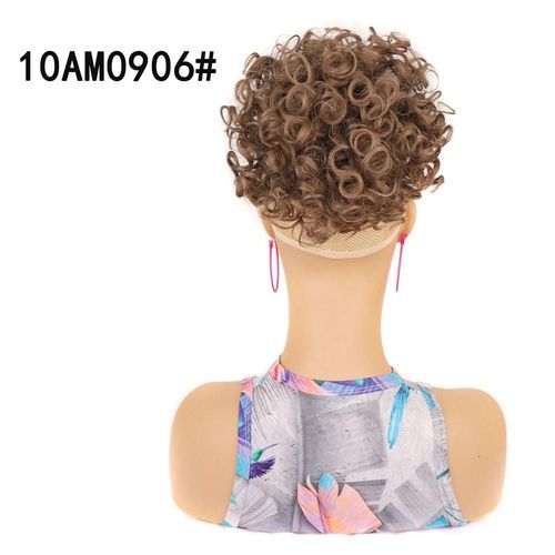 Chignon Bouclé Et Décoiffé Pour Femmes Noires, Grand Chignon Synthétique À Clipser, Extensions De Queue De Cheval Avec Cordon De Serrage, Postiche Bouclé Et Décoiffé