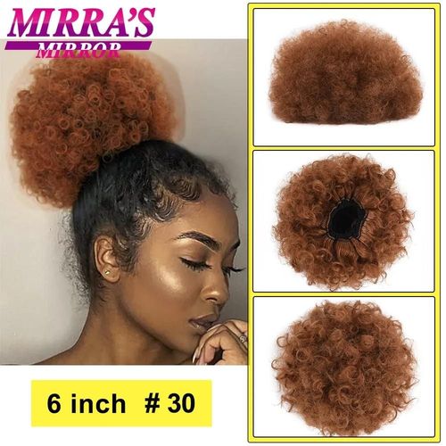 Chignon Bouclé Et Décoiffé Pour Femmes Noires, Grand Chignon Synthétique À Clipser, Extensions De Queue De Cheval Avec Cordon De Serrage, Postiche Bouclé Et Décoiffé