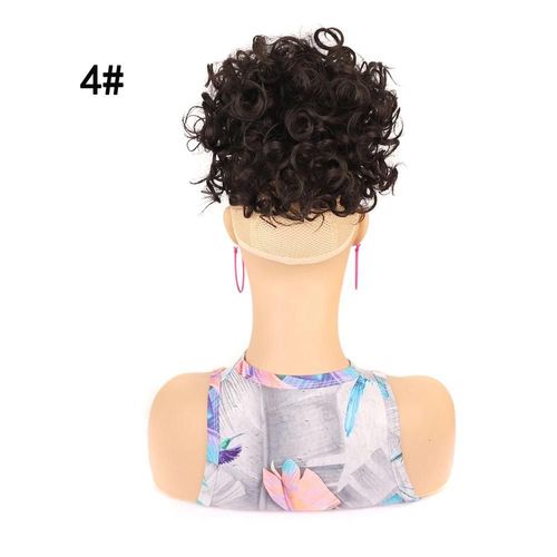 Chignon Bouclé Et Décoiffé Pour Femmes Noires, Grand Chignon Synthétique À Clipser, Extensions De Queue De Cheval Avec Cordon De Serrage, Postiche Bouclé Et Décoiffé