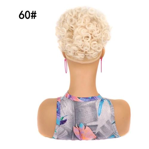 Chignon Bouclé Et Décoiffé Pour Femmes Noires, Grand Chignon Synthétique À Clipser, Extensions De Queue De Cheval Avec Cordon De Serrage, Postiche Bouclé Et Décoiffé