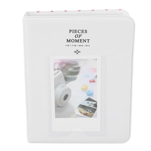 Album photo portable 64 pochettes en cuir PU de 7,6 cm, classeur pour cartes, format mini 12, 11, 9, blanc