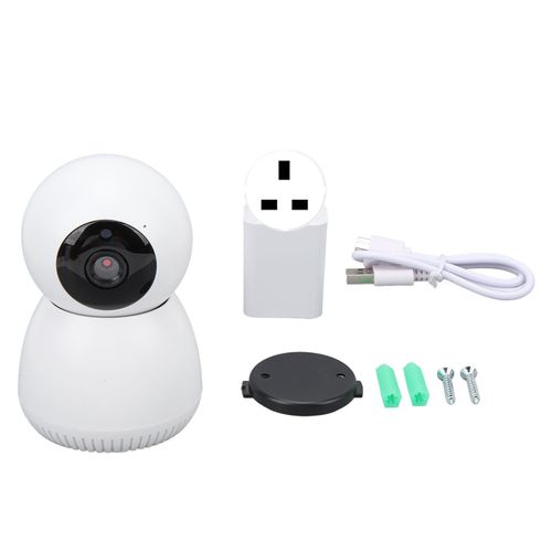 Camera de securite Wi-Fi HD, vision nocturne couleur, interphone vocal bidirectionnel, panoramique a 360 degres, pour cour, salon, prise britannique 100-240 V