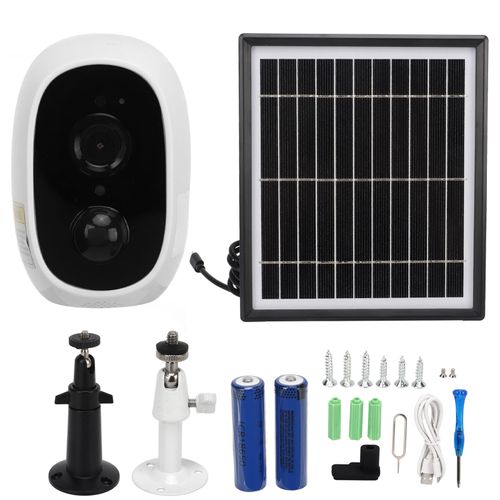 Camera de securite solaire Wi-Fi 3MP, image 1080p, camera de securite exterieure a energie solaire avec detection de mouvement par IA, panneau solaire Y6 S3