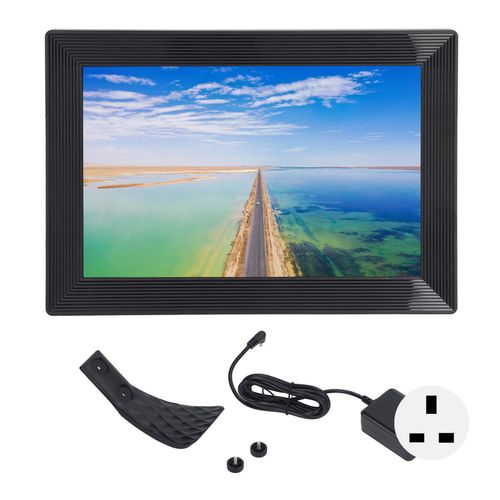 Cadre photo numerique Wi-Fi 10.1, ecran tactile IPS, rotation automatique, 16 Go de stockage, prise britannique 100-240 V
