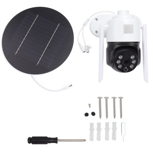 Camera de securite exterieure sans fil solaire 4G, vision nocturne, HD, interphone a distance, camera de surveillance couleur