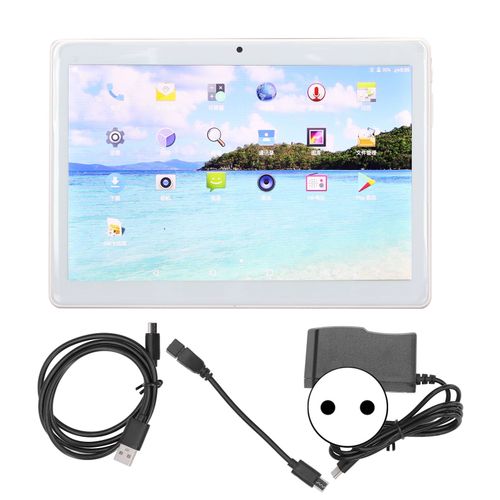Tablette intelligente Android 7.0 10,1 pouces IPS HD 2 Go RAM 32 Go ROM Quad Core 100-240 V Prise UE