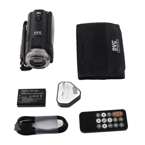 Camescope numerique avec ecran LCD couleur 3 pouces, 30 MP, zoom 16x, pour photographie et enregistrement video, prise 100-240 V, prise britannique