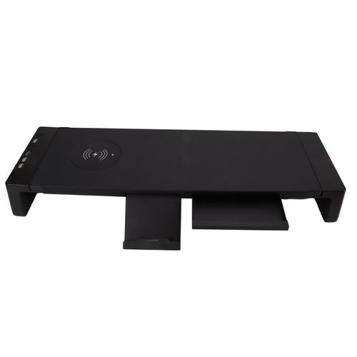 Support d'ecran d'ordinateur USB 3.0, chargement sans fil, support de moniteur, support de clavier, souris, rangement de bureau, organisateur pour ordinateur portable