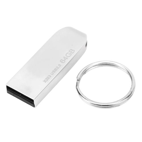 Cle USB X203 portable USB 2.0 en alliage de zinc pour ordinateur portable, tablette, travail quotidien, 64 Go