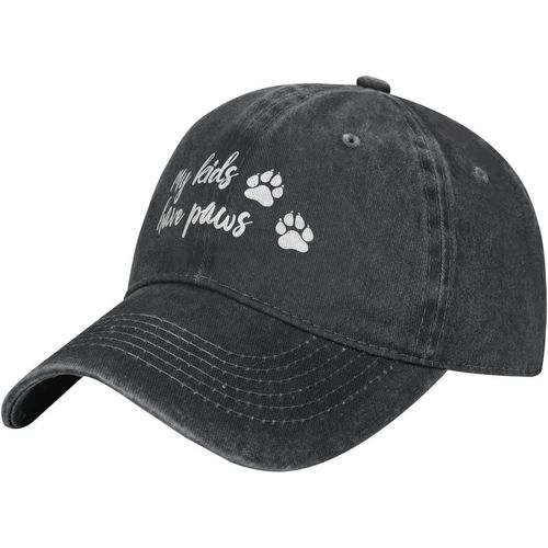 Mes Enfants Ont Des Pattes Casquette De Cowboy Loisirs De Plein Air Chapeau De Cowboy Réglable Unisexe Noir