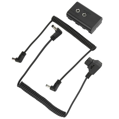 Alimentation externe factice avec cable DTAP et cable CC coude pour appareil photo Sony NPF550, NPF570 et NPF970