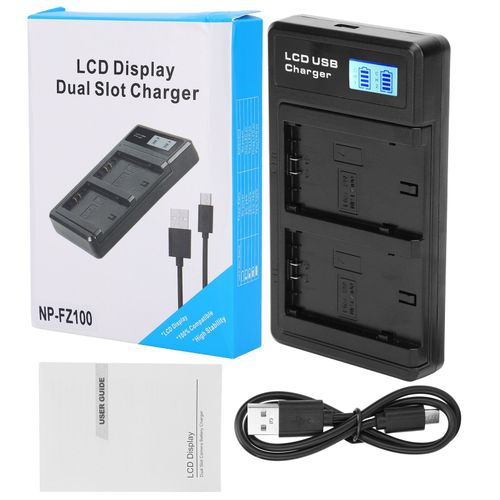 Chargeur double USB pour batterie au lithium, ecran LCD, base de chargement pour NPFZ100