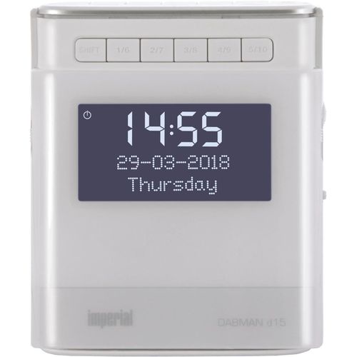 CHECARZHN--NO1-Dabman D15 Radio/Réveil Numérique - Dab+ - Ukw - Rds - 2Heures DAlarme - M En Veille Programmable - Snooze - 2 Watt - Écran De 8 Cm À Intensité Variable Blanc.