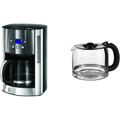 Machine À Café, Cafetière Filtre 1,8L Inox, 12 Tasses, Programmable & 700131 Carafe En Verre, Verseuse À Café Luna Compatible Cafetière 23240-56, 23241-56, 24320-56