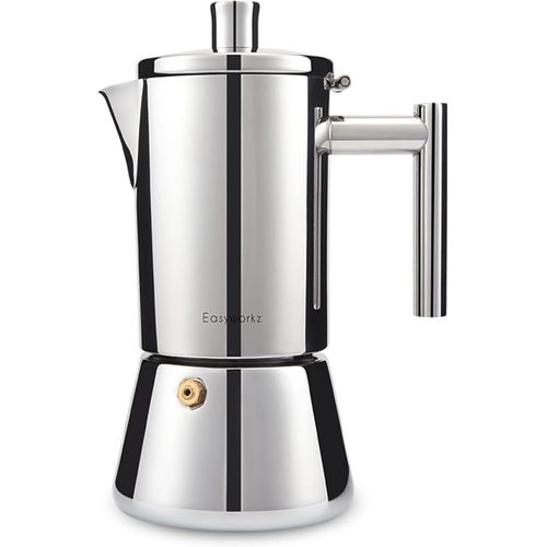 Diego Cafetière Italienne En Acier Inoxydable Pour 10-12 Tasses 520 Ml Pour Induction À Gaz Et Tous Les Types De Cuisinières