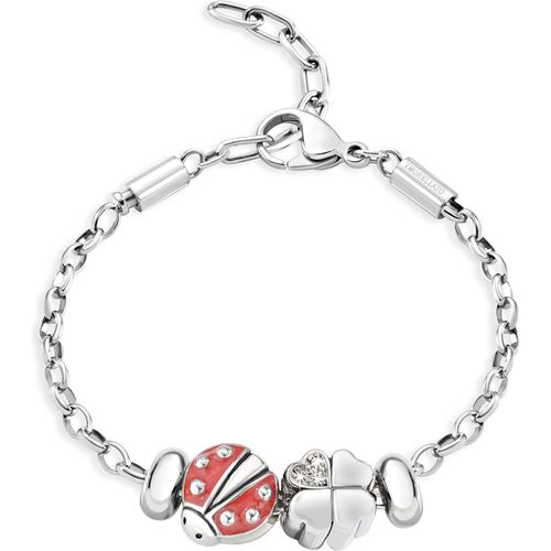 Bracelet Pour Femme, Collection Drops, En Acier Et Émail Et Cristaux - Scz676
