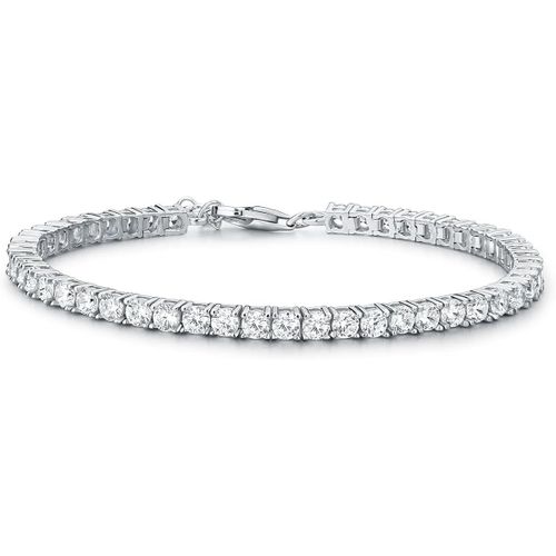 Bracelet Tennis Serti De Pierres De Couleurs Et Blanches En Zircons, Bracelet Femme Argent Sterling 925, Bracelet En Argent Massif, Bijoux Femme En Argent Avec Ecrin Cadeau