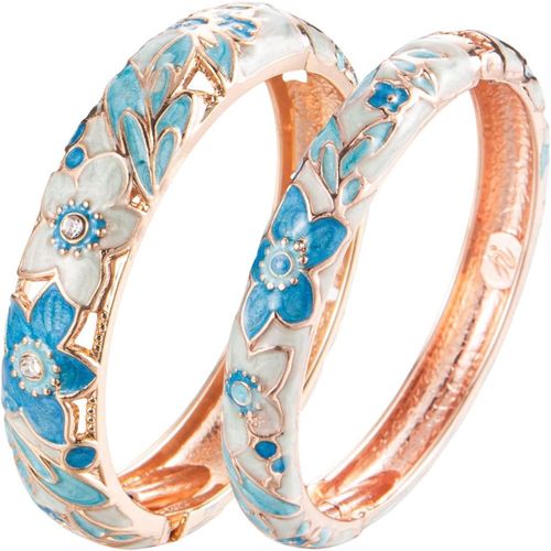 Bracelet En Émail Pour Femme, Bracelet Floral Fait À La Main, Cadeau Vintage, 2 Bracelets Pour Femme, Bracelets À Breloques Faits À La Main Pour Femmes, Bracelets À Breloques Charmants