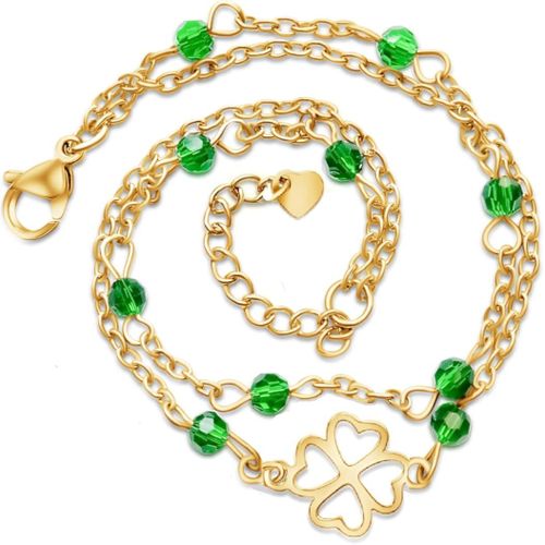 Bracelet Femme Arbre De Vie Bracelet Femme Symbole Du Trèfle Quatre Feuilles Porte Bonheur