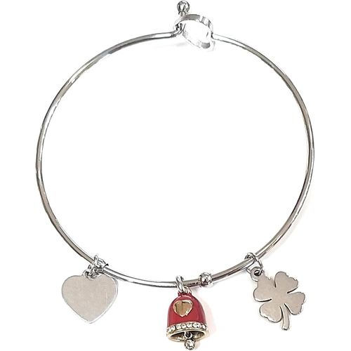 Bracelet Femme En Acier Avec Cloche Porte Bonheur - Boîte Incluse