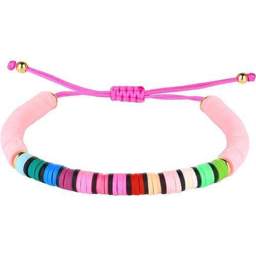 Bracelet Charme Arc-En-Ciel Pour Femme Bracelet De Heishi Fait A La Main Bracelet D'amitié Réglable