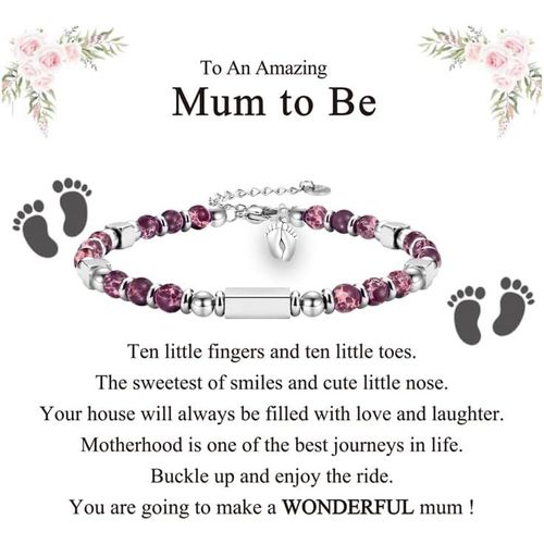 Cadeau Pour Future Maman, Cadeau De Grossesse Pour Maman, Bracelet Pieds De Bébé Pour Femme, Maman, Nouvelle Mère, Première Fois, Cadeau De Maternité, Fête Des Mères, Noël, Idées De Bijoux