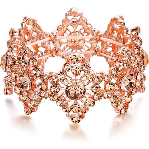 Bracelet Élastique Femme Mariage C Lé Forme De Losange Cristal Strass