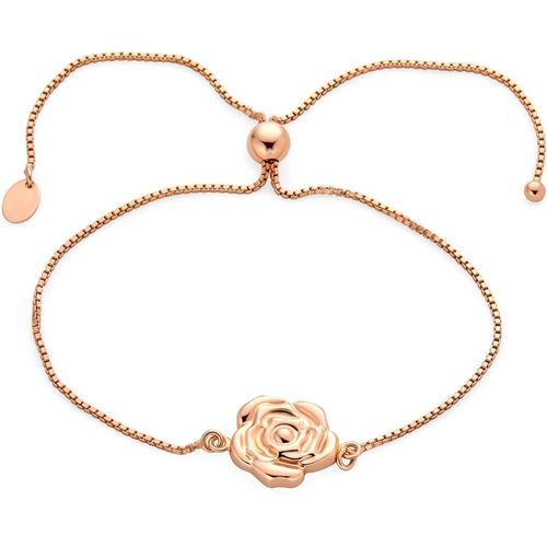 De Fleurs Délicates Bracelet Bolo Pour Femmes Plaqué Or Rose .925 Argent Sterling Ajustable