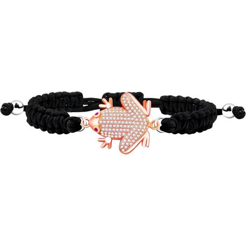 Good Lucky Ya4803 Bracelet Tressé Fait À La Main En Oxyde De Zirconium Plaqué Blanc/Or/Noir/Or Rose Réglable Pour Femme