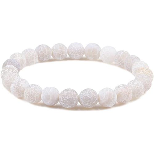 Bracelet De Perles En Pierre Naturelle Vieillie Colorée De 8 Mm Pour Femme, Anniversaire, Noël, Petite Amie, Saint-Valentin, Bijoux Cadeaux