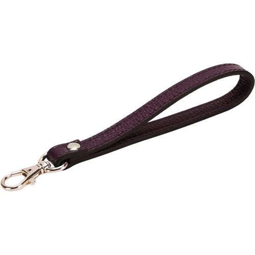 Bracelet Porte-Clés En Cuir Véritable Avec Serrure 7.1" X 0.47" Violet