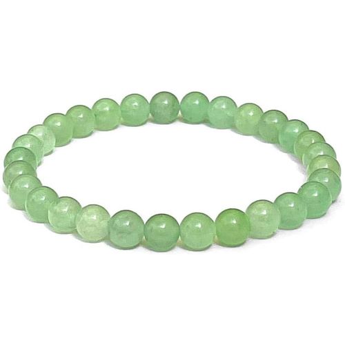 Bracelet Aventurine Verte - Pierres Naturelles Semi-Précieuses Énergétiques Pour Homme Et Femme - Fil Élastique Avec Perles De Boules - Cristaux De Guérison Et Guérison (Aventurine Verte)