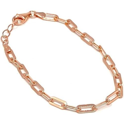 Bracelet Chaîne Trombone Plaqué Or Rose Pour Femme Avec Boîte-Cadeau