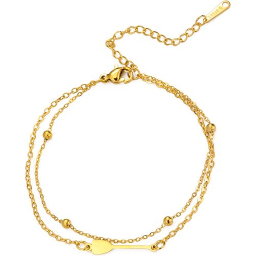 Bracelet À Double Chaîne En Forme D'aviron Pendentif Équipage En Acier Inoxydable Bijoux D'aviron Pour Équipe De Rafters Kayakistes Canoë Sup Amoureux De L'océan