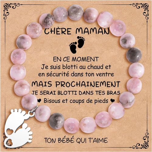 Bracelet Future Maman Cadeau Enceinte Femme Idee Cadeau Fete Des Meres Annonce Grossesse Maman Jeune Original Bijoux Femme Perles Anniversaire Idée Cadeaux Bébé À Naître Pour Nouvelle Mere