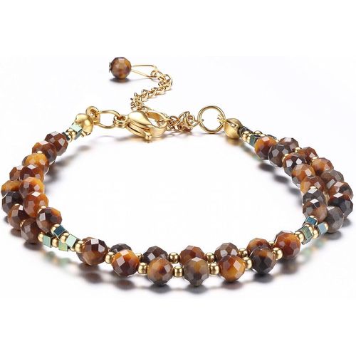 Bracelet Femmes Pierre Naturelle Cristal Bracelet Acier Inoxydable Femme Réglable Or Perles Bracelet Bohème En Cristal Bracelet Pour Femme Cadeau