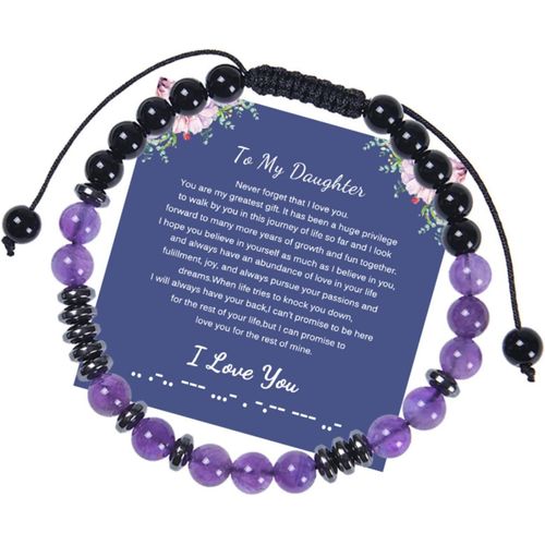 Bracelet « To My Daughter » Avec Code Morse, Cadeau D'anniversaire, De Rentrée Scolaire, De Rem De Diplôme, Cadeau De Noël Pour Fille