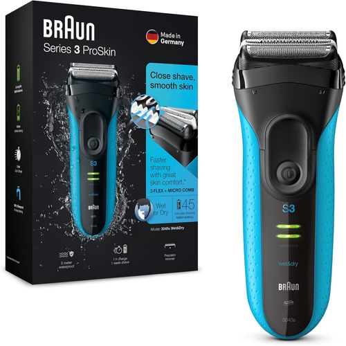 Series 3 Proskin 3040s Rasoir Électrique Homme Barbe Wet & Dry; Bleu,