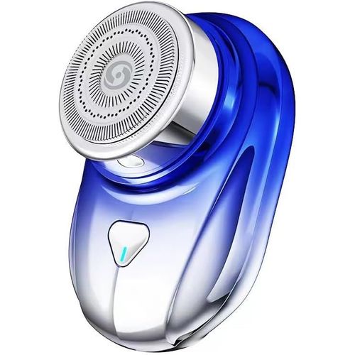 Mini Rasoir Électrique Portable À Un Bouton Pour Homme, Taille De Poche, Rechargeable, Étanche Ipx6, Pour Voyage, Maison, Bureau, Voiture (Bleu)