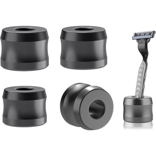 Lot De 4 Supports De Rasoir De Sécurité, Diamètre D'Ouverture De 18,5 Mm, Support De Ra En Alliage D'Aluminium Pour Comptoir De Salle De Bain, Gris Foncé