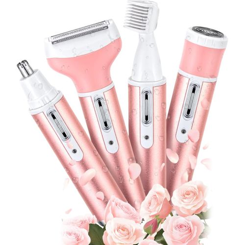 Rasoir Électrique Humide Et Sec Pour Femme Et Homme - Rasoir Électrique 4 En 1 Pour Femme - Épilateur Sans Douleur Pour Le Nez, Le Vi , Le Corps, Les Jambes, Le Bikini Et Les Bras