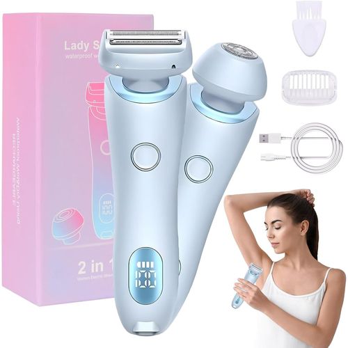 Rasoir Electrique Femme, Tondeuse Intime Femme Epilateur Maillot Double Tête 2 En 1, Rechargeable Tondeuse Bikini Femme Étanche Ipx7 Epilateur Pour Maillot, Vi , Aisselles, Jambes, Bras, Corps
