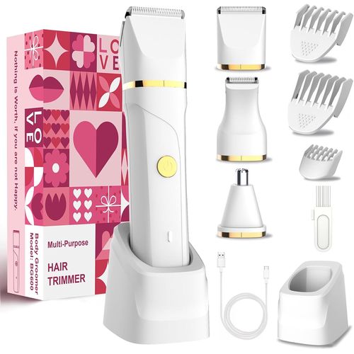 Rasoir Électrique Pour Femme, Rasoir De Bikini Pour Jambes De Bikini, Poils Pubiens, Rasoir Électrique Pour Femme, Lames En Céramique Ipx7 Tête Lavable, Utilisation Humide Et Sèche, Blanc