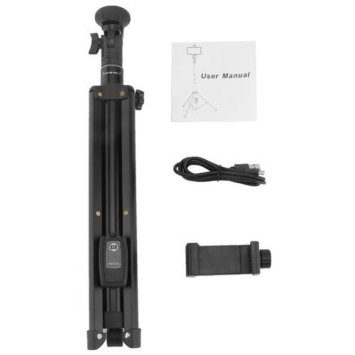 Trepied En Alliage D'aluminium Pour Diffusion En Direct, Perche A Selfie Portable Avec Telecommande Sans Fil